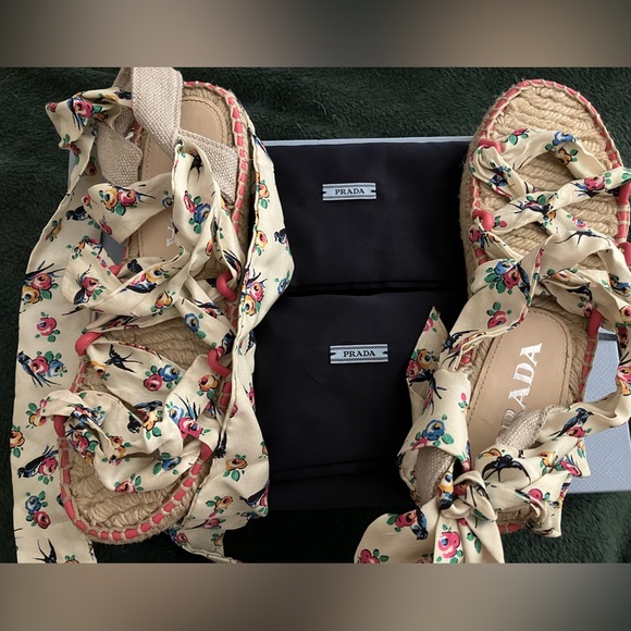 Authentic Prada Floral wrap espradilles size 6 - Picture 6 of 8